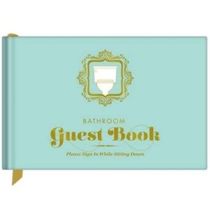 Bathroom guest book.